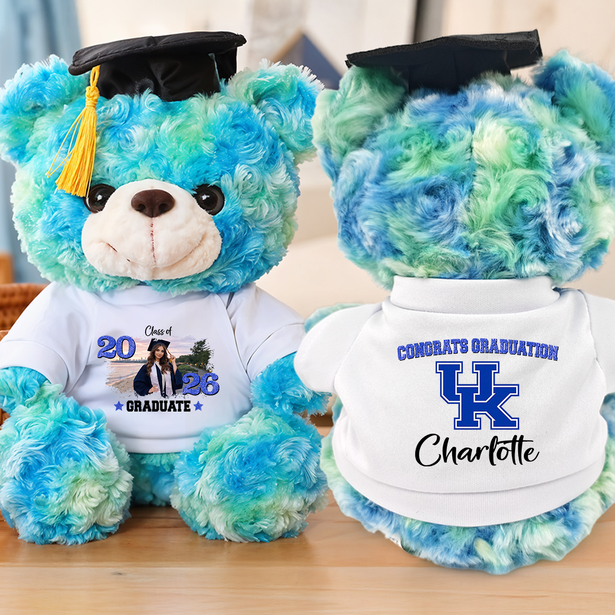 Personalized Graduation Teddy Bear Class Of 2026 Glitter