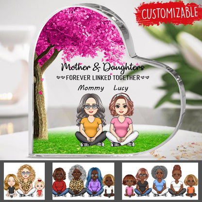 Mother and Daughters forever linked together - Personalized Heart Shaped Acrylic Plaque - Gift For Mother bn-fb-642e4f0e21e43b0008dcfdf4.jpg