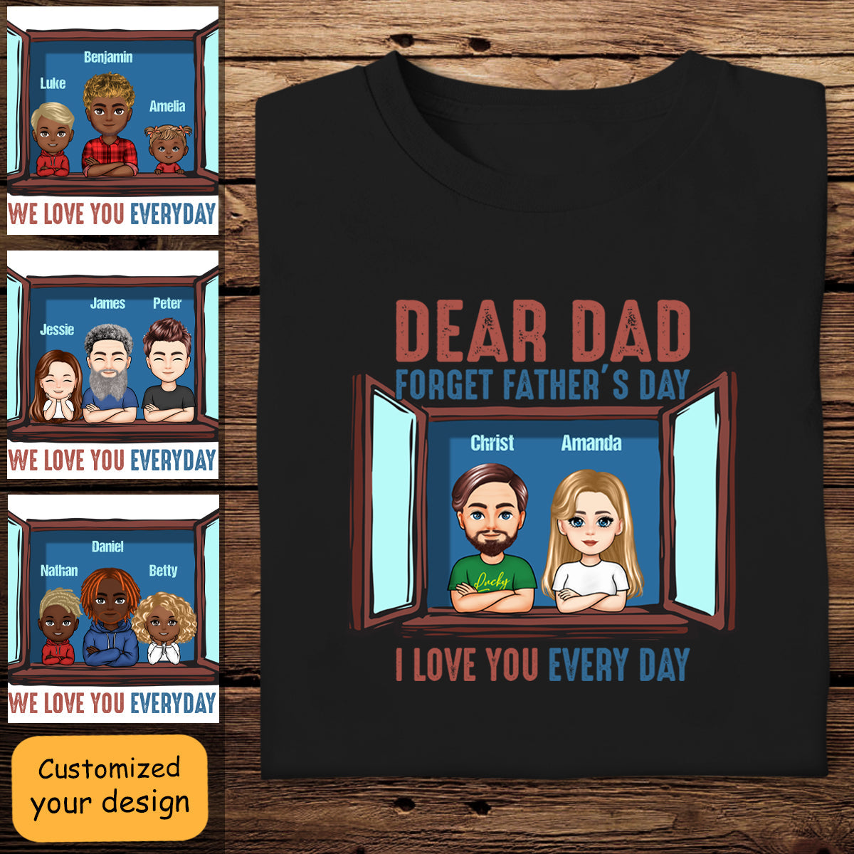 Dear Dad, I Love You Every Day - Personalized Apparel - Gift For Father, Grandpa, Father's Day bn-fb-6448de0f95429e00080d910b.jpg