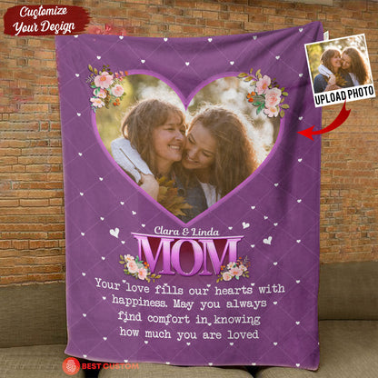 Your Love Fills Our Hearts With Happiness - Personalized Blanket - Mother's Day, Loving Gift For Mom, Mother, Mommy bn-fb-fix_dd314a68-cffa-456b-ae80-85137e0172ae.jpg