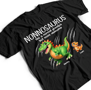 Papasaurus Like A Normal Grandpa But More Awesome - Personalized T Shirt