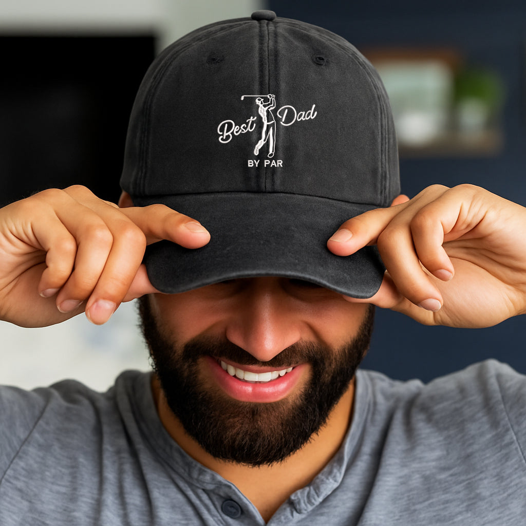 Embroidery Best Dad By Par Cap, Dad Golf Cap, Fathers Day Gift, Embroidery Golf Cap, Daddy Birthday Gift, Golf Player Cap