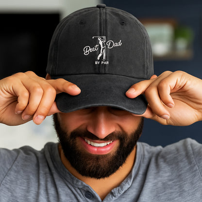 Embroidery Best Dad By Par Cap, Dad Golf Cap, Fathers Day Gift, Embroidery Golf Cap, Daddy Birthday Gift, Golf Player Cap