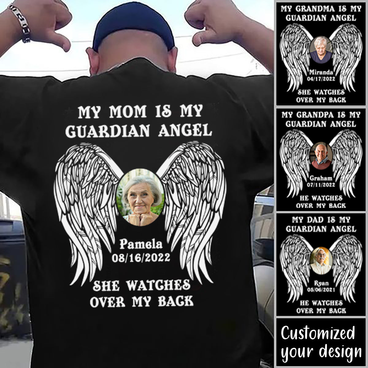 My Dad Is My Guardian Angel - Personalized Shirt - Memorial Gift For Family, Remembrance, Grief Gift, Sympathy Gift bnfb_d280c471-e26c-45b7-9b2d-2735a6b248de.jpg