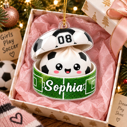 Custom Soccer Dumpling Squishy Style - Personalized Acrylic Ornament