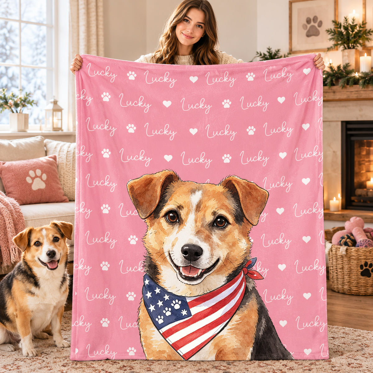 250 Years Of Freedom Funny Custom Dog Photo Portrait Gifts - Personalized Blanket c005b5b1-3c35-48a9-b9ae-fa0979daae6a-Banner-2.jpg