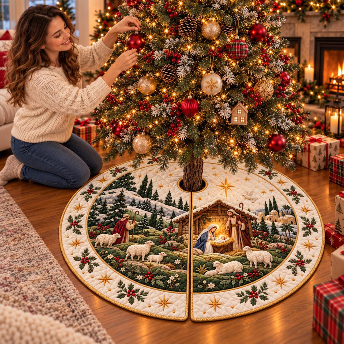 Nativity Scene Christmas Tree Skirt, Christian Holiday Decor c030b8e6-3ff1-49db-8bb5-23cf17a22e68-4.jpg