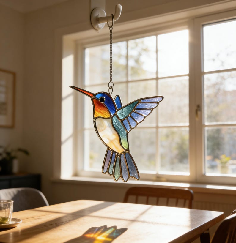 Hand Hummingbird Glass Sun Catcher, Mother's Day Gift, Commemorative and Appreciation Gift, Spring Home Decor, Unique Artwork for Bird Lovers c18ec7b8-c33e-4bac-94cd-2f83540ed32b-p1.jpg