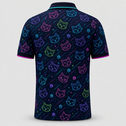 Neon Cat Pattern Polo – Personalized Name - Personalized Polo shirt - All over printed c20bebec-f784-48db-aab5-d157d460c97a.jpg