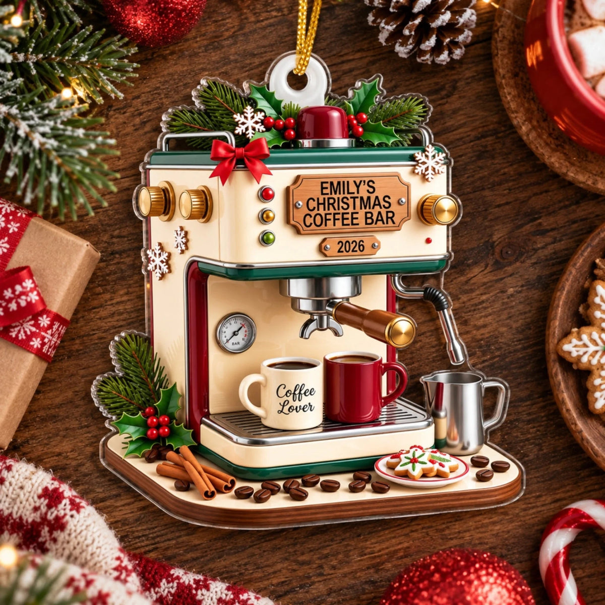 Coffee Maker Christmas- Personalized Acrylic Ornament, Custom Espresso Machine Xmas Decor 2026, Gift for Coffee Lover Barista, Coffee Bar Ornament c2bbb924-bc61-4510-b032-24c16643fce6-6aa8b3be02b92.jfif