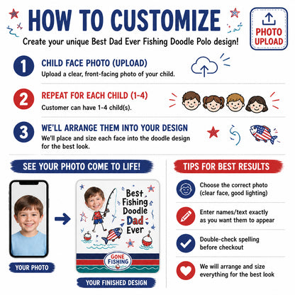 Best Dad Ever Fishing Doodle Polo - How to customize