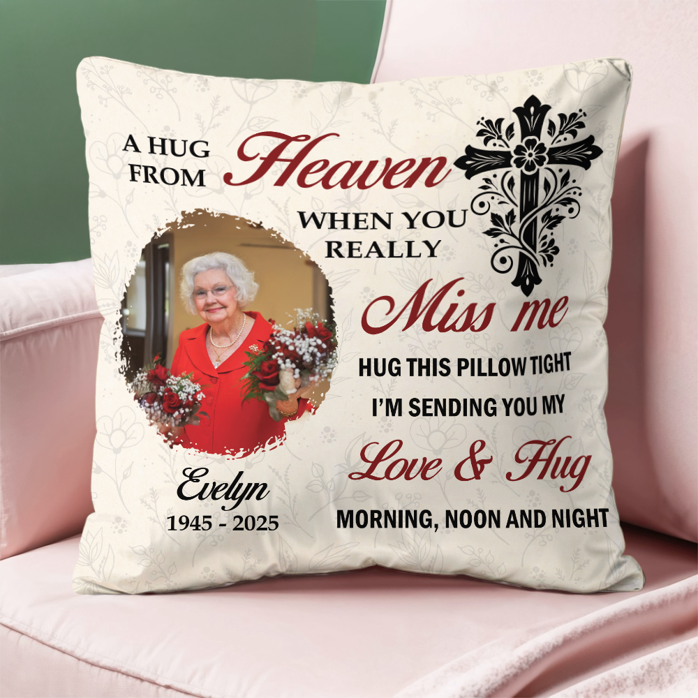 Personalized Memorial Sympathy Pillow - Loss of Loved One in Heaven - Custom Picture Remembrance Gifts c3a20668-042b-42ea-9e3a-160f476d4f0b-3.png
