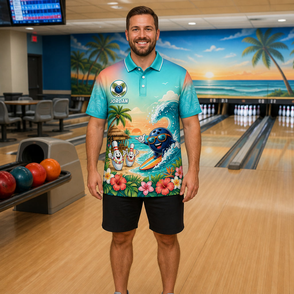 Personalized [Team Name] Crew Bowling Polo Shirt – Custom Name, All-Over Print