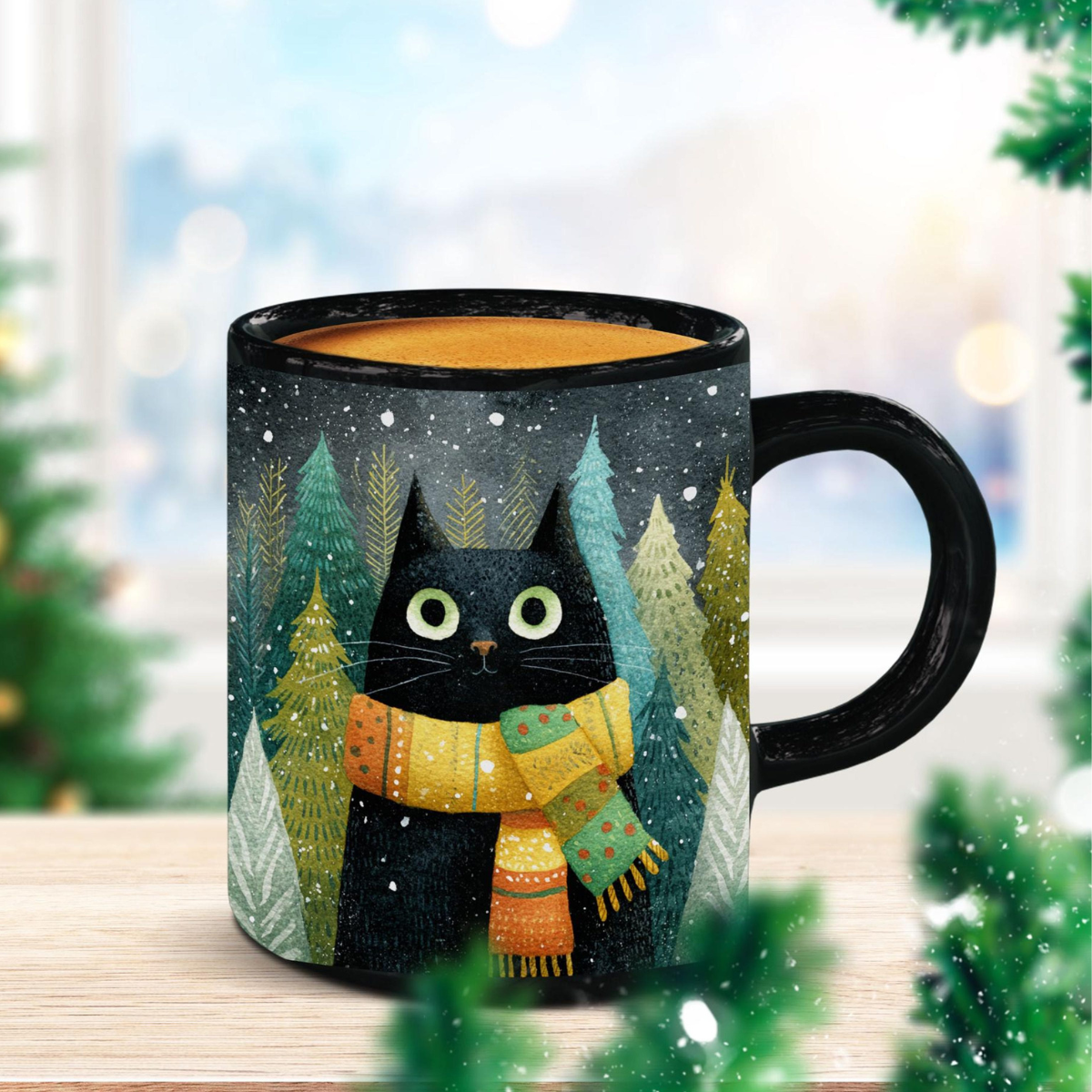 Black Cat Holiday Coffee Cup, Christmas Tree Cat Lover Gift, Black Ceramic Mug, Morning Coffee cup, Christmas Cat Mug, Winter Cat Tea Cup c5720b47-4793-4052-badc-7f9f4080ac4b-2.png