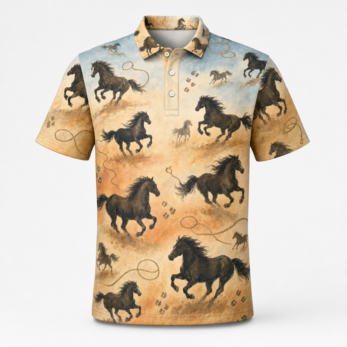 Gallop Gradient AOP Polo for Horse Lovers - Polo shirt - All over printed c66c6494-3675-4e77-b03f-031c37807ec3.png