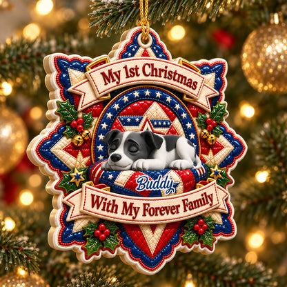 Loved By My Forever Family Merry Woofmas - Personalized Real 3D Raised Ornament c6881705-26aa-4c1f-9e10-30ba832ded38-2-3-.jpg