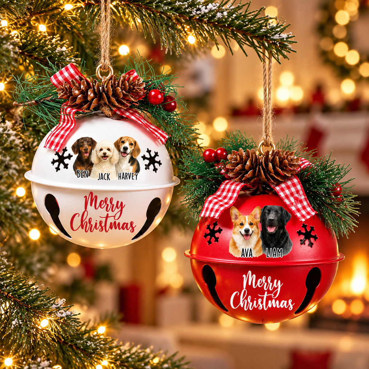 Personalized Pet Photo Christmas Bell Ornament,Custom 2026 Jingle Bell, Xmas Star Bell ornament, Bell ornament custom, Noel Decor, Xmas Gift c6f4a19a-58d2-4267-94ef-27cd0b93c3a2-banner-1.png