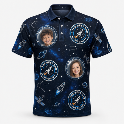 Best Dad in the Galaxy – Space Mission Photo Polo - Hero