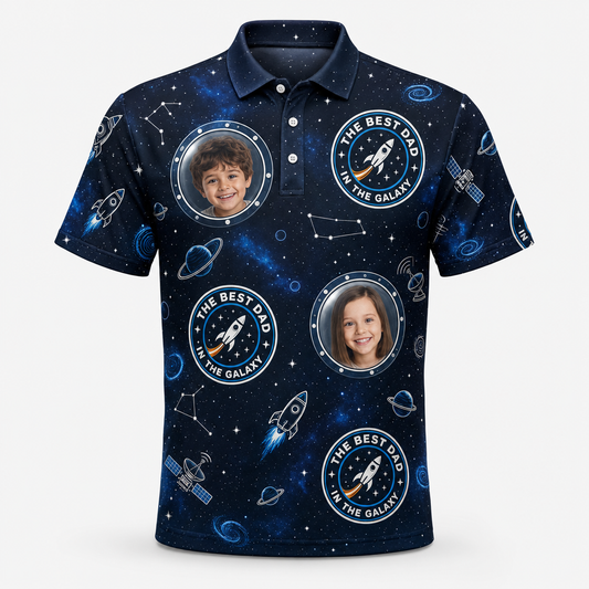 Best Dad in the Galaxy – Space Mission Photo Polo - Hero