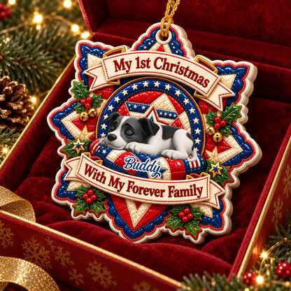 Loved By My Forever Family Merry Woofmas - Personalized Real 3D Raised Ornament c6f7f415-8543-4b21-989e-7aa70146a633-4-2-.jpg