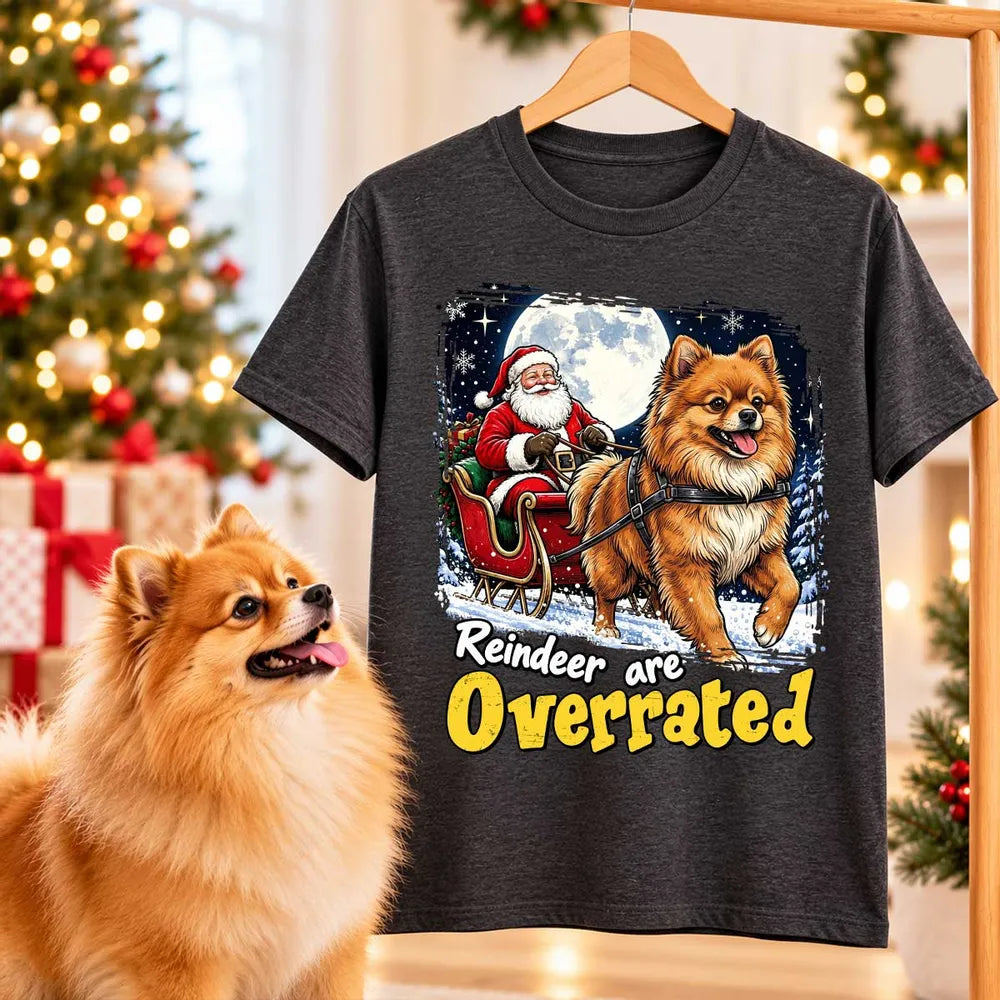 Funny Santa Dog Reindeer Are Overrated Upload Pet Photo - Personalized Shirt - Funny Christmas Gift For Dog Lovers c70c61ac-8c8e-4ea1-a2dc-97004c2566ac-3c652c223e657d65757775716a7677683206062e720635107121181830222574692d3720656b65302e23332f657d767.webp