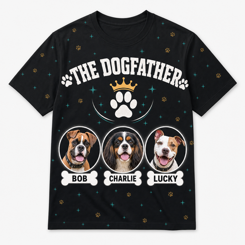 The Dogfather Custom Pet Photo T‑Shirt - Hero