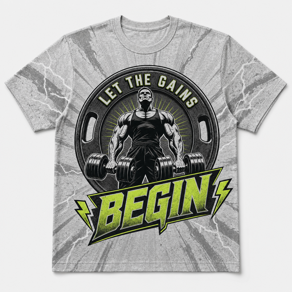 Let The Gains Begin — Power Plate Tee - T-Shirt - All over printed c73fe73a-553f-4cba-a5e2-35a57dc51144.png