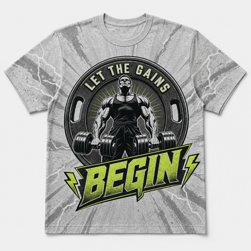 Let The Gains Begin — Power Plate Tee - T-Shirt - All over printed c73fe73a-553f-4cba-a5e2-35a57dc51144.png