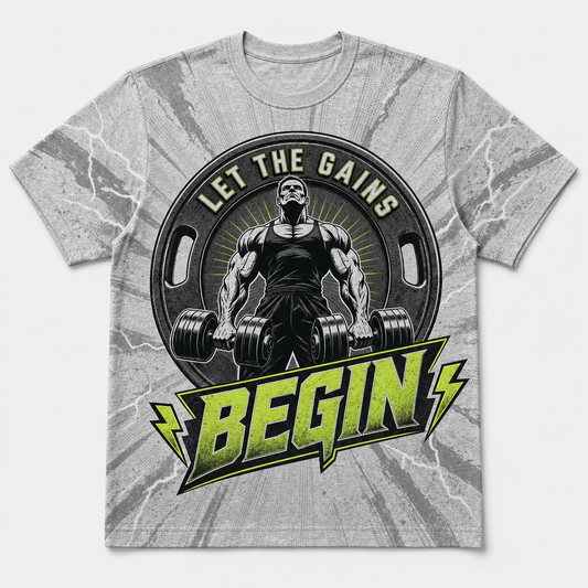 Let The Gains Begin — Power Plate Tee - T-Shirt - All over printed c73fe73a-553f-4cba-a5e2-35a57dc51144.png
