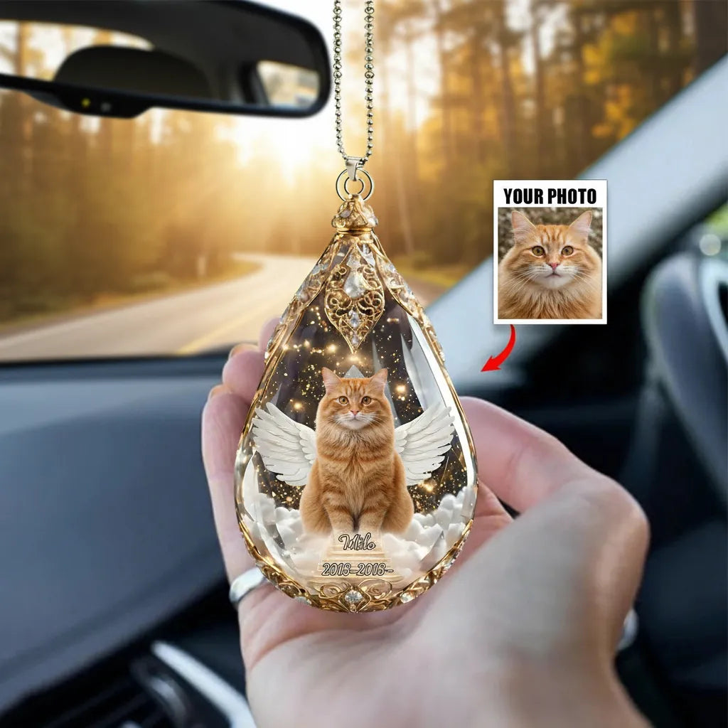 Custom Photo Car Ornament - Personalized Memorial Sympathy Gifts For Loss Of Mom, Dad