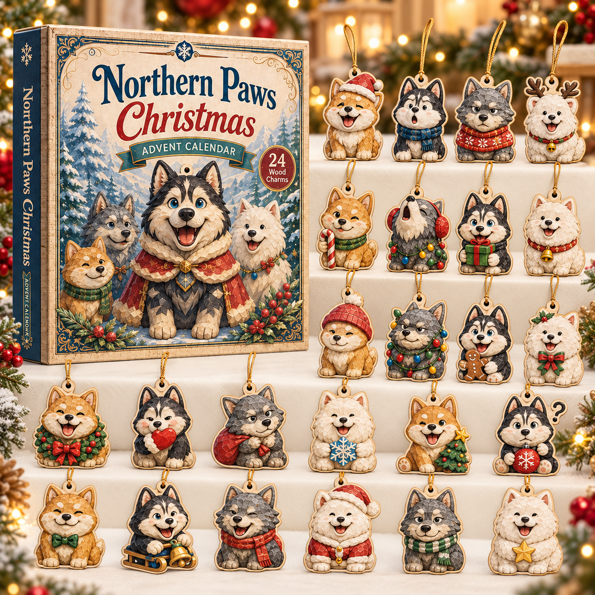 Northern Paws Christmas Advent Calendar 2026 - 24-Day Festive Countdown, Wooden Charms Blind Box - Gift For Animals Lovers c8cac435-0a9e-434f-ae32-00f66ecca79d-dog-box-charms.png