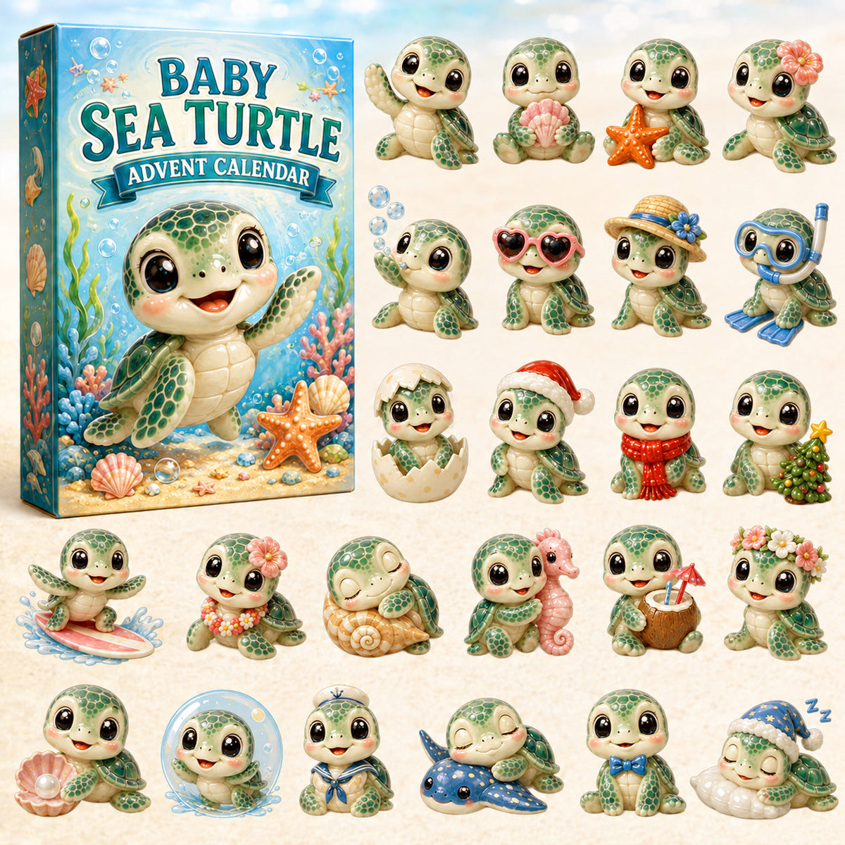Baby Sea Turtle Advent Calendar 2026 - 24-Day Festive Countdown, Acrylic Charms Blind Box - Gift For Sea Turtle Lovers c924b436-b889-46b8-84e5-5680c3b32da8-baby-turtle.jpg