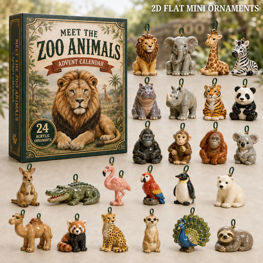 Zoo Animals Kingdom Advent Calendar 2026 - 24-Day Festive Countdown, Acrylic Charms Blind Box - Gift For Animal Lovers c9317369-1a82-404e-afa6-5e087964b913-zoo-text.png