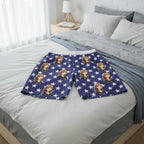 Custom Photo American Flag - Personalized Unisex Beach Shorts