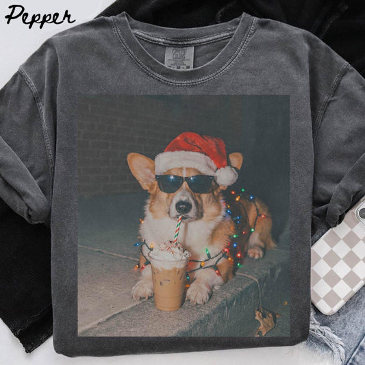 Corgi Dog Christmas Comfort Colors Shirt, Xmas Iced Coffee Dog Mom T-shirt, Funny Mothers Day Gifts, Dog Mama Tee ca00ba77-c7b9-42b5-afd7-fabb94add2fc-1.jpg