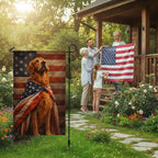 Custom Dog Photo American Patriot Garden Flag