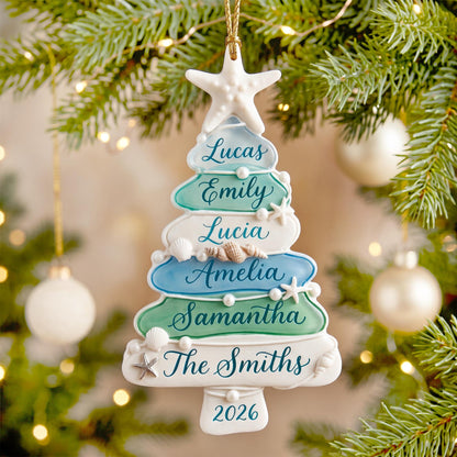Custom Up To 15 Names Sea Glass Tree 2026 3D Relief Acrylic Ornament, Beach Family Christmas Decor, Coastal Keepsake, Grandkids Gift caafe7a9-4477-4f37-9123-61afe7851d8d-1.jpg