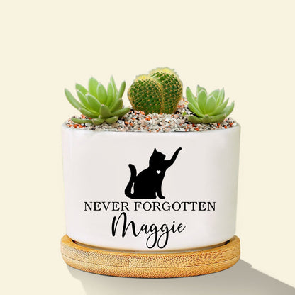 Memorial planter, Cat memorial gift, Remembrance gift, pet memorial gift, loss of pet, loss of cat, custom flower pot, Never Forgotten catmemorialpot.jpg