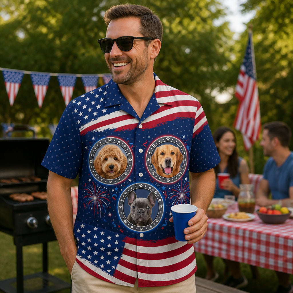 Patriotic Paws Photo Hawaiian Shirt - Lifestyle 2