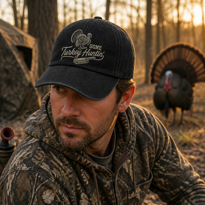 Gone Turkey Hunting Embroidered Dad Cap - Lifestyle 2