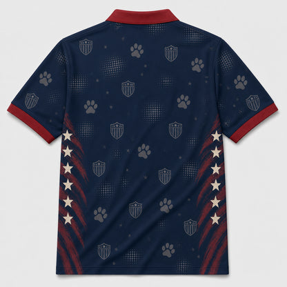 Patriotic Pet Crest — Custom Photo AOP Polo - Back view