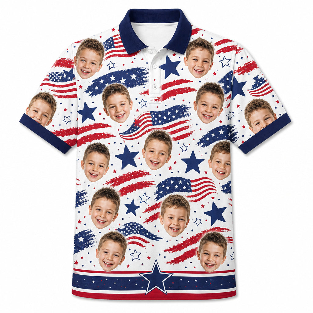 Custom Kid Photo Patriotic Shirt - Hero