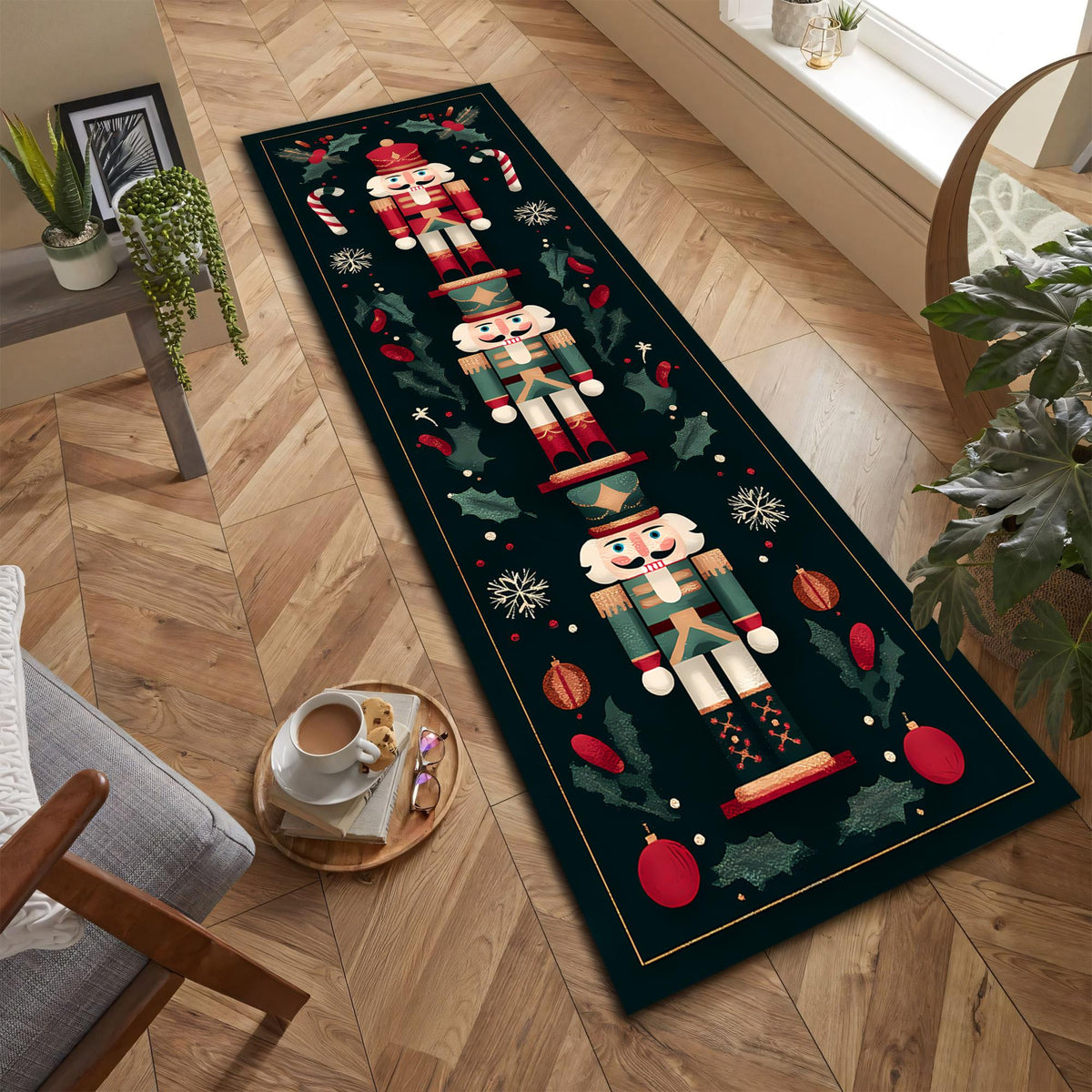Christmas Nutcracker Runner Rug, Festive Holiday Hallway Carpet, Long Xmas Floor Mat, Classic Toy Soldier Christmas Home Decor ce1782a7-6449-45d7-b776-008ef9f909f3-4.jpg