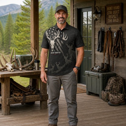 Antler Crest Flag Hunter AOP Polo - Polo shirt - All over printed ce1f6a90-e96b-43a2-9f39-a69ae64795b2.jpg