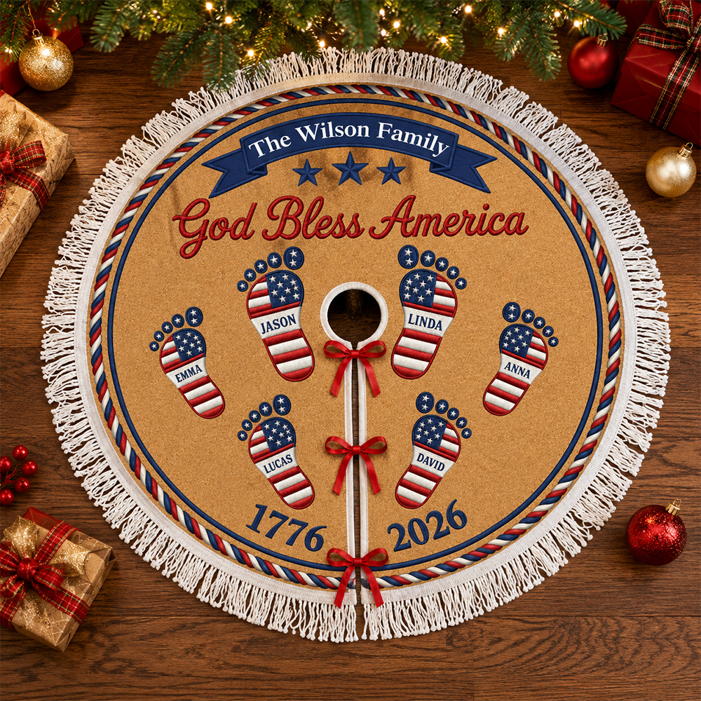 Personalised Family Name Gifts - Christmas Family Tree Skirt - Merry Christmas Tree Skirt 250 Years Of Freedom ce76bc67-c0d5-43e2-972f-45ecc269e009-1.png