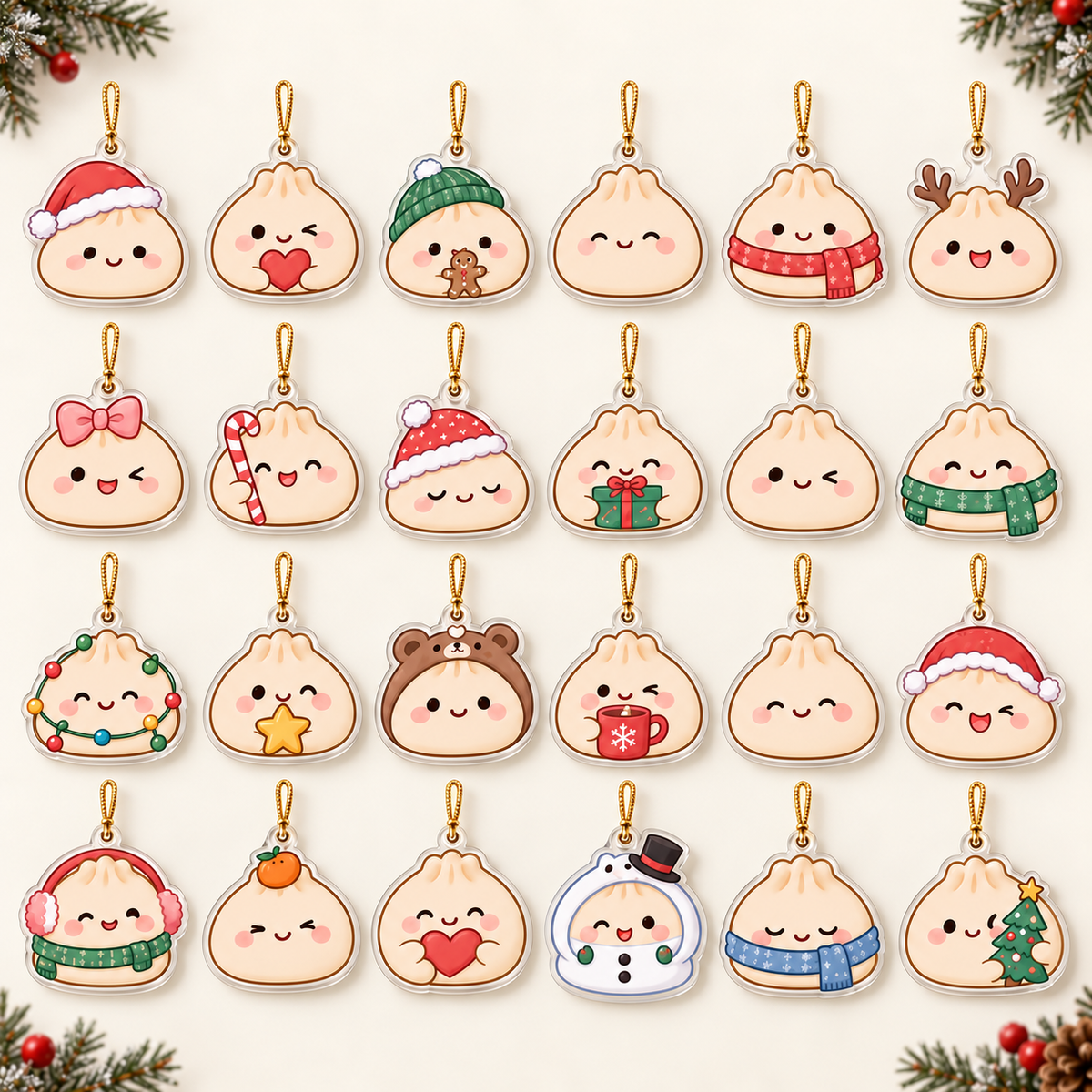 Squishy Dumpling Advent Calendar 2026 – 24-Day Cute Flat Acrylic Ornament Countdown Box, Kawaii Christmas Gift for Dumpling Lovers ceb4b4f0-aed8-480d-a012-7068ed3d5e62-charms.png