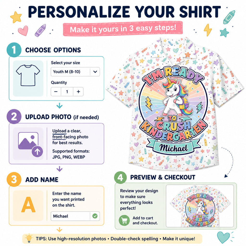 Ready to Crush Kindergarten Unicorn – Kids Hawaiian Shirt (Personalized Name) - Personalized Hawaiian Kids Shirt - AOP cf668fcc-0db5-4d35-a357-f6fac1e629f3.jpg