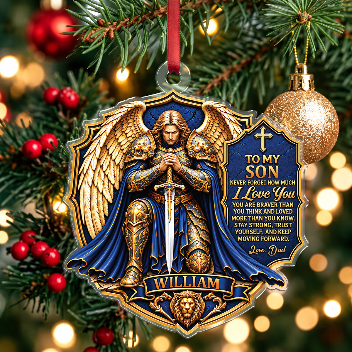 To My Son Never Forget How Much I Love You | Personalized Acrylic Ornament cf721016-c376-48d6-ac73-ecb902a14997-2.jpg