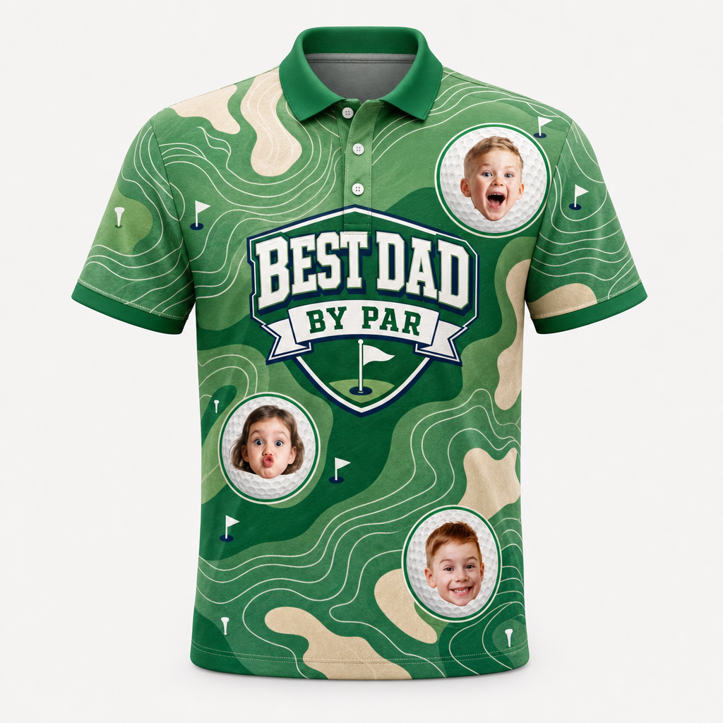 Best Dad by Par Golf Polo — Custom Kids Photo - Hero