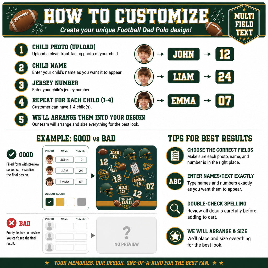 Football Dad Polo - How to customize